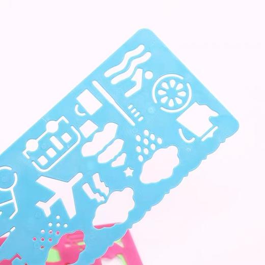 小卡尼CY-3309创意多功能绘图尺学生儿童手抄报美术绘画图形模型模板尺1套 商品图4