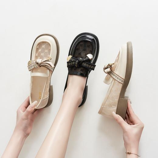 ZHR蝴蝶结透气网纱乐福鞋女2023新款夏季薄款单鞋女平底爆款 商品图1