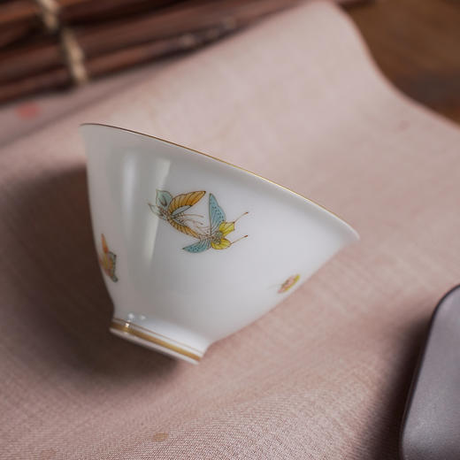 自慢堂 大盅杯/蝴蝶 景德镇陶瓷茶杯高档个人专用功夫茶杯品茗杯 商品图1