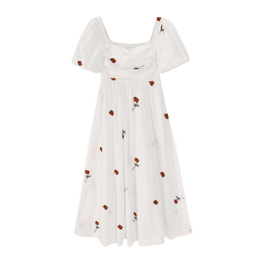 【65折秒杀】鹿向南  法式方领泡泡袖连衣裙女夏季新款气质裙子LXN30087 商品图3