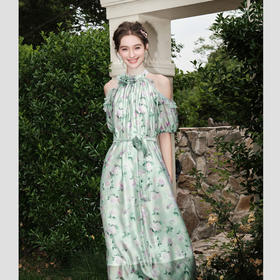 【孤品样衣，不退不换】【伊芙花园】法式气质印花时尚连衣裙女2023夏季新款