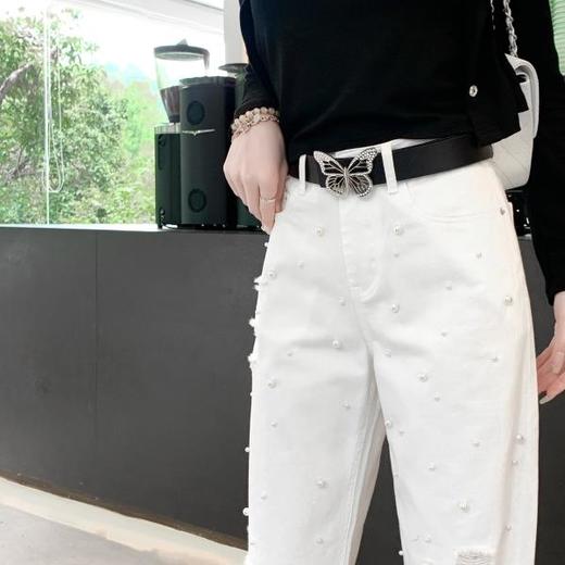 休闲时尚百搭复古气质中古轻奢重工女士平滑合金腰带 余潇潇配饰 商品图4