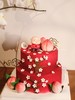 红色寿桃祝寿蛋糕（巧克力喷霜奶油蛋糕，常温后会有裂纹）） 商品缩略图1