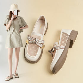 ZHR蝴蝶结透气网纱乐福鞋女2023新款夏季薄款单鞋女平底爆款