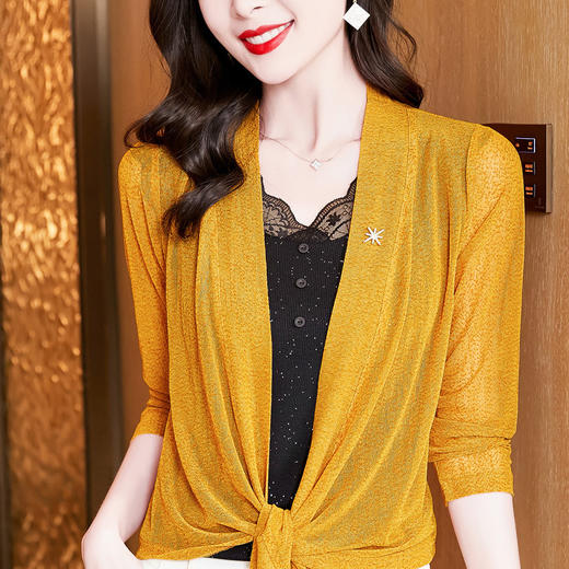 夏季新款，时尚百搭纯色九分袖外披衣百搭大码空调衫KQL-E37M2612 商品图5