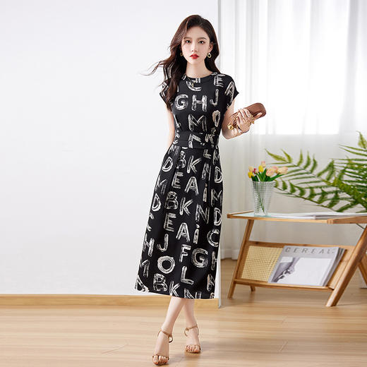 夏季新款，女法式气质显瘦垂感印花裙子连衣裙HR-WZ60329 商品图0