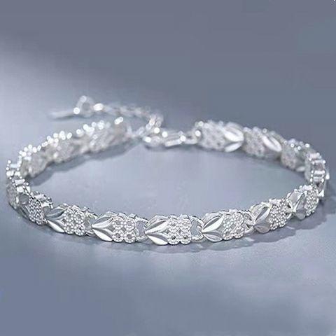 DD-银手链可调节经典气质四叶银手链女 商品图5