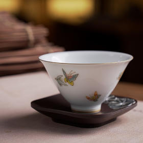 自慢堂 大盅杯/蝴蝶 景德镇陶瓷茶杯高档个人专用功夫茶杯品茗杯