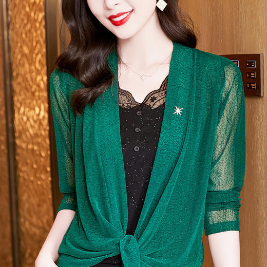 夏季新款，时尚百搭纯色九分袖外披衣百搭大码空调衫KQL-E37M2612 商品图8