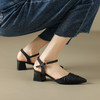 ZHR尖头单凉鞋女2023新款夏季韩版百搭包头时装一字扣带凉鞋气质 商品缩略图5