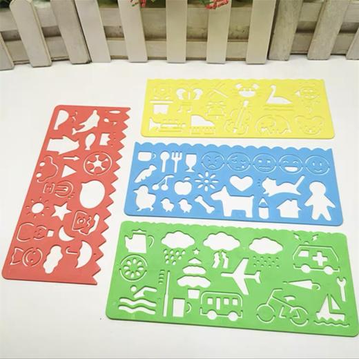 小卡尼CY-3309创意多功能绘图尺学生儿童手抄报美术绘画图形模型模板尺1套 商品图1