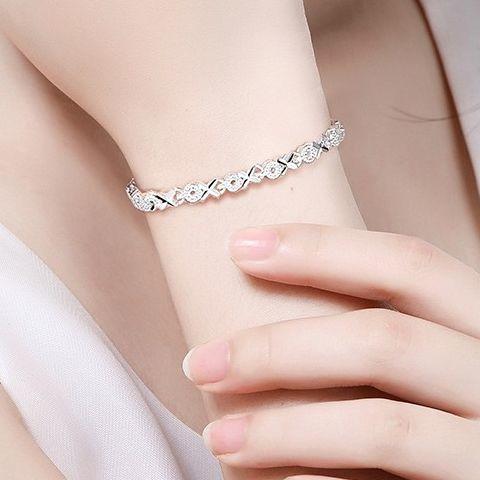 DD-银手链可调节经典气质四叶银手链女 商品图1