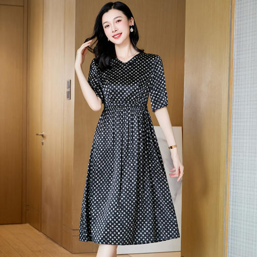 ASE-23069时尚气质百搭优雅知性真丝连衣裙 商品图5