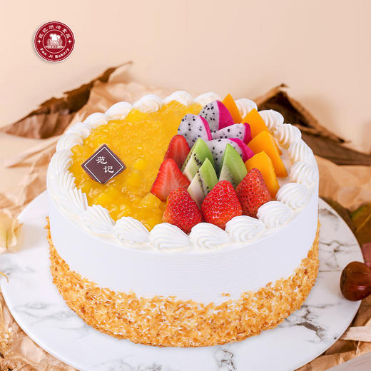 炫彩果园- 卡通栗子红豆红丝绒动物稀奶油蓝莓水果范记生日蛋糕 商品图0