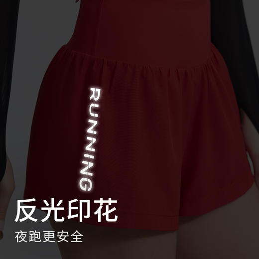 【折扣】科里芙 防走光运动短裤女健身跳操跑步假两件带口袋速干瑜伽裤 商品图2