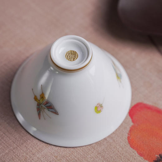 自慢堂 大盅杯/蝴蝶 景德镇陶瓷茶杯高档个人专用功夫茶杯品茗杯 商品图3