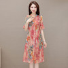 夏季印花连衣裙，中老年妈妈装短袖开衩中长裙复古旗袍裙QYM-JJ-KL23A50-Y 商品缩略图5