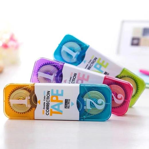 乐普升白米黄色改正带双头双色修正带新款创意简约透明带芯涂改带T-99320改正带1卡 商品图2