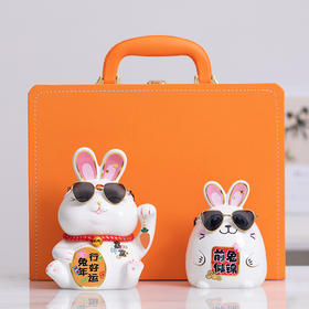 【优雅好礼】珍瓷窑 玉兔办公茶礼 礼盒装