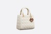 【欧洲专柜直邮】DIOR 迪奥 女士新品 中号 LADY DIOR 手袋 黑色羊皮革藤格纹  M0565OPEH 商品缩略图9