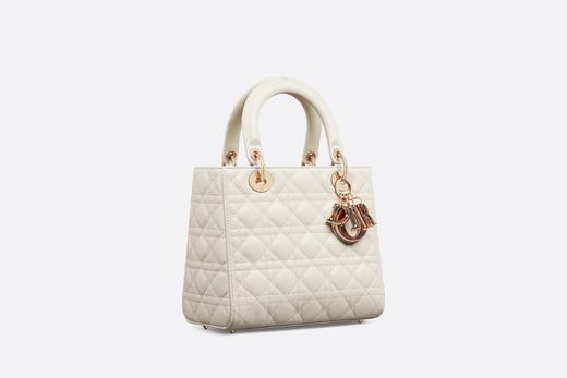 【欧洲专柜直邮】DIOR 迪奥 女士新品 中号 LADY DIOR 手袋 黑色羊皮革藤格纹  M0565OPEH 商品图9