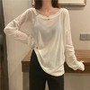 【防晒清凉舒适与时尚并存，敲柔软透气】大码t恤女装夏季新款糖果色防晒衫T恤衫百搭色内搭薄款上衣 商品缩略图1