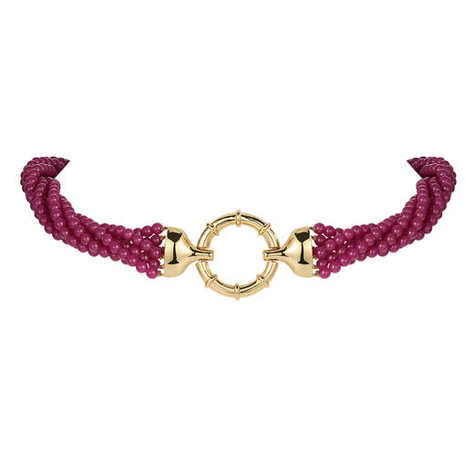 Retro Chic 意大利复古创意饰品 复古珠链项链（玫瑰红） 商品图4