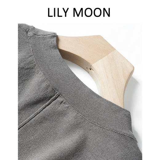 【夏季冰凉舒爽】LILY MOON伊力特冰丝凉感圆领针织衫短袖（现货） 商品图3