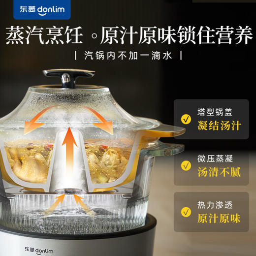 东菱（Donlim） 蒸汽锅电炖锅汽锅家用电蒸锅多功能蒸炖锅隔水炖盅 【非质量问题不支持7天无理由售后，介意慎拍！】汽锅(1.5L)+煮锅(2.0L) DL-9009 商品图0