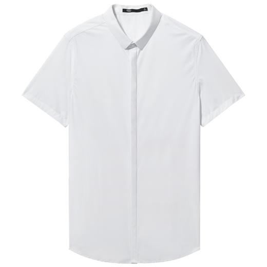 PINLI品立夏季新款男装修身纯色商务衬衫休闲短袖衬衣内搭上衣潮B202713318 商品图3