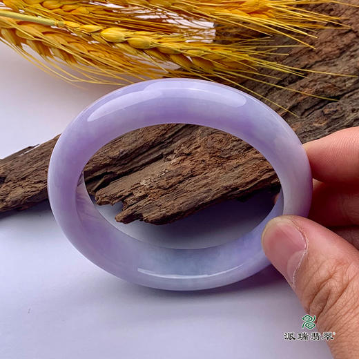 派瑞翡翠 翡翠手镯 糯种 紫色 商品图2
