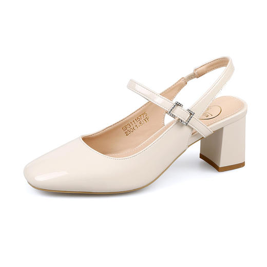 品质好货 | Safiya索菲娅2023新款二层牛皮方头粗跟后空浅口单鞋玛丽珍SF31115775 商品图5