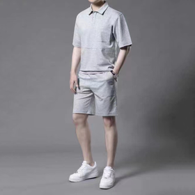 新款短袖t恤套装男宽松卫衣短裤韩版潮流帅气休闲两件套  YH-A58