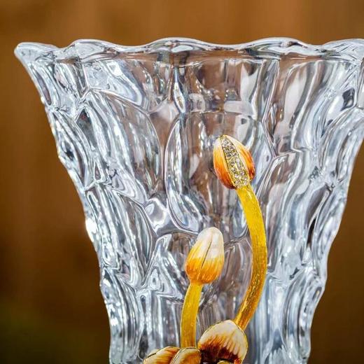 佛罗端斯-蝴蝶兰创意轻奢珐琅花瓶玻璃摆件客厅台面欧式时尚装饰 商品图4