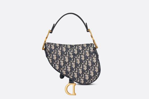 【欧洲专柜直邮】DIOR 迪奥 女士迷你马鞍包（附肩带） 蓝色 Oblique 印花 M0456CTZQ_M928 商品图2