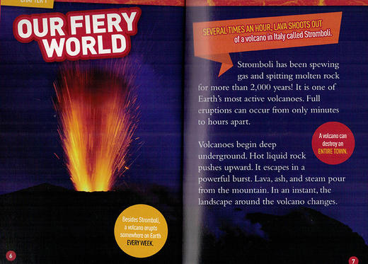 英文原版 NG Kids Readers L3 Erupt! 100 Fun Facts About Volcanoes 火山喷发 国家地理分级阅读 英文版 进口英语原版书籍 商品图2