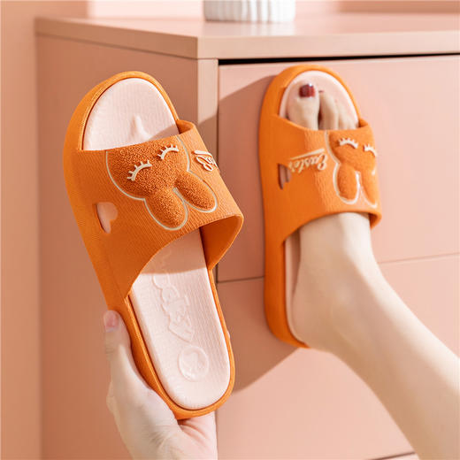 「6款可选！双拼色」厚底踩屎感拖鞋 女夏季浴室家居家日用塑料松糕高跟女士一字拖 商品图2