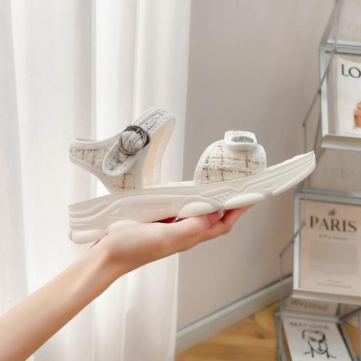 ZHR凉鞋女2023新款夏季小香风厚底沙滩鞋ins魔术贴松糕运动凉鞋女 商品图2