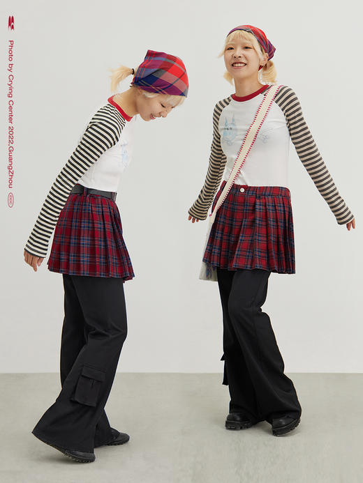 CryingCenter 格子短裙红格子裙裤摇滚朋克 哭喊中心 商品图0