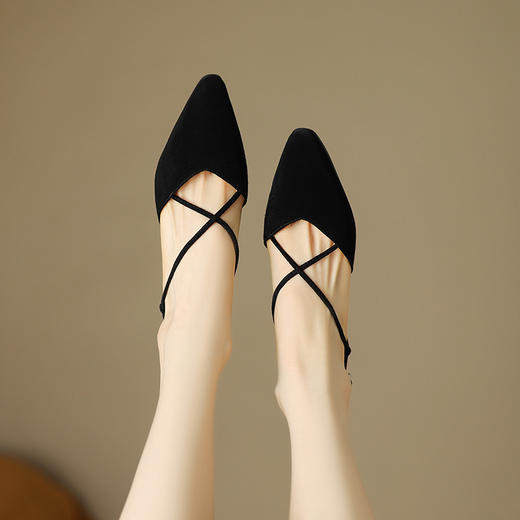 优雅个性，亮面真皮尖头包头后空高跟凉鞋HB-Z518 商品图12