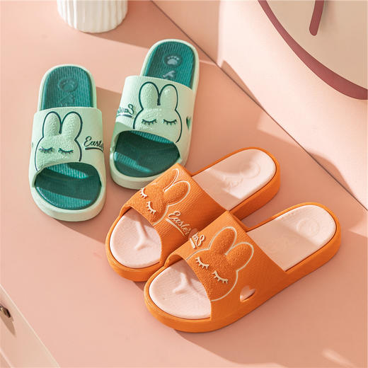 「6款可选！双拼色」厚底踩屎感拖鞋 女夏季浴室家居家日用塑料松糕高跟女士一字拖 商品图4