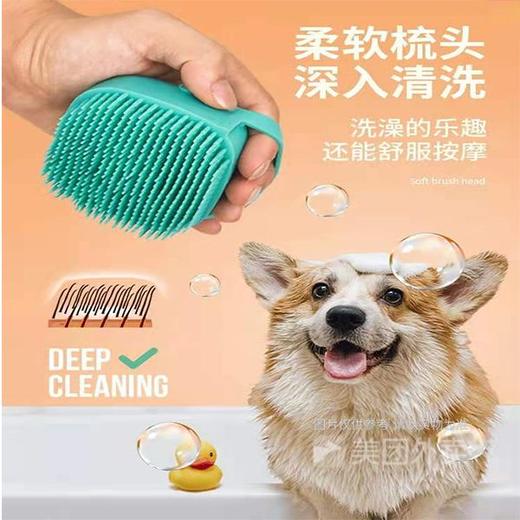 宠物按摩洗澡刷硅胶狗狗猫咪沐浴专用工具可放沐浴露搓澡清洁刷子15g/个 商品图4