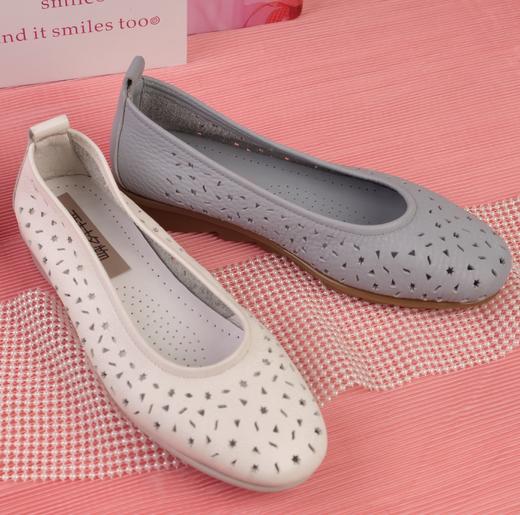 西村名物2023年秋季新款牛皮鞋面猪皮内里内垫冲孔透气单鞋34081 商品图0