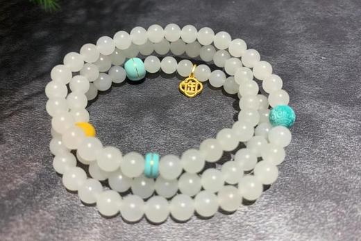 【御珠宫坊】羊脂白玉珠串 商品图1