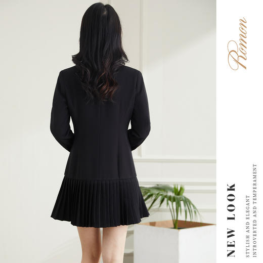 罗蒙春秋长袖连衣裙女士商务通勤西装裙时尚百搭连衣裙女 商品图1