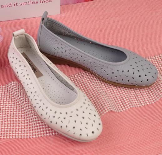 西村名物2023年秋季新款牛皮鞋面猪皮内里内垫冲孔透气单鞋34081 商品图4