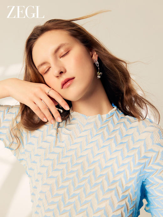 ZEGL银饰波浪戒指女925纯银小众设计感开口指环2023年新款食指戒 商品图1