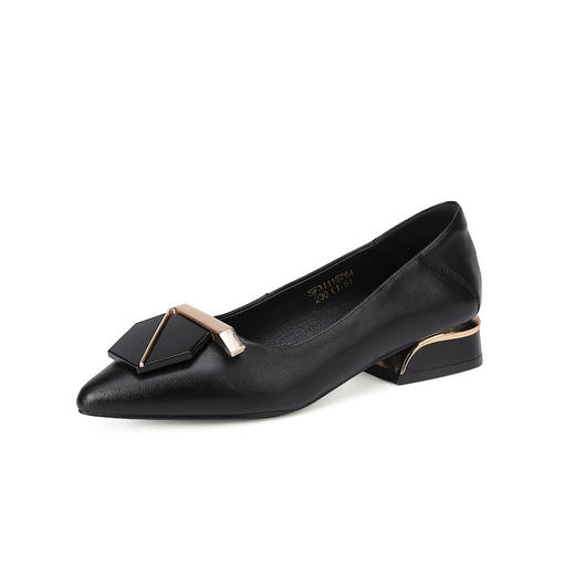 品质好货 | Safiya索菲娅2023新款二层牛皮浅口粗跟通勤鞋时尚乐福鞋单鞋SF31115764 商品图6