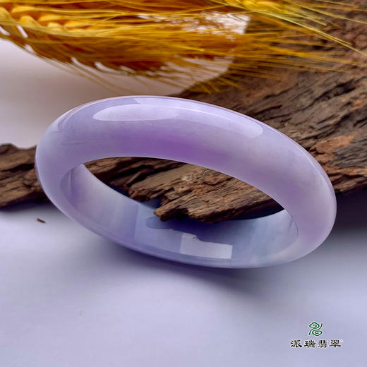 派瑞翡翠 翡翠手镯 糯种 紫色 商品图0