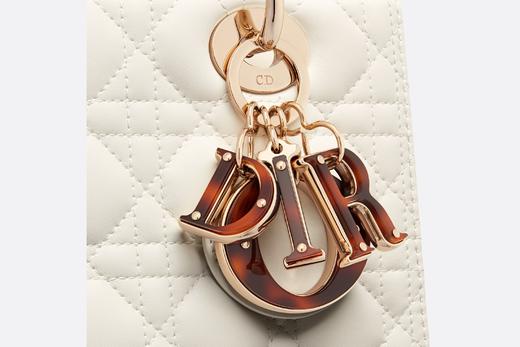 【欧洲专柜直邮】DIOR 迪奥 女士新品 中号 LADY DIOR 手袋 黑色羊皮革藤格纹  M0565OPEH 商品图10